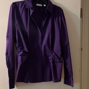 New York & Company Purple Button Down Shirt
